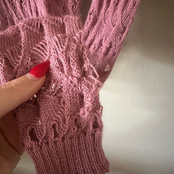 Catherine Malandrino Alpaca Purple Open Knit Sweater Size P NEW WITH TAGS - Picture 3 of 8